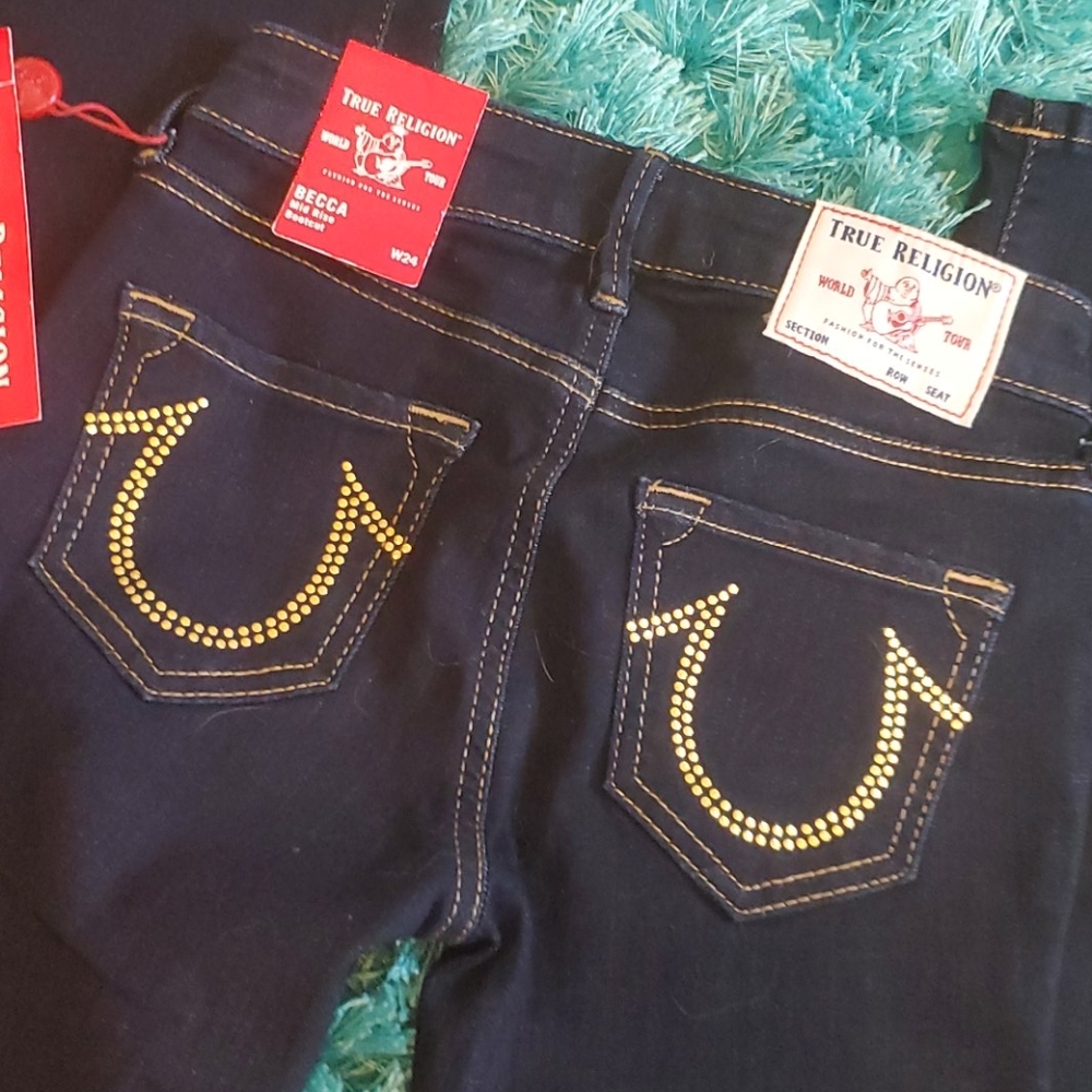 nwt true religion Becca bootcut gold hs jeans 24